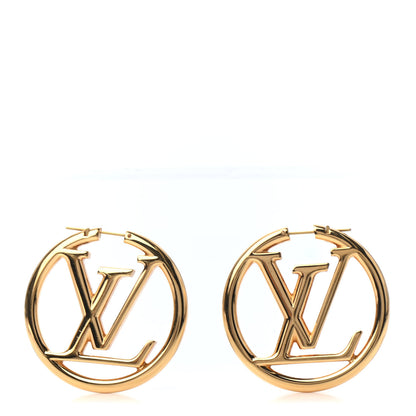 Louis Vuitton Metal Louise Hoop Earrings Gold 1 of 4
