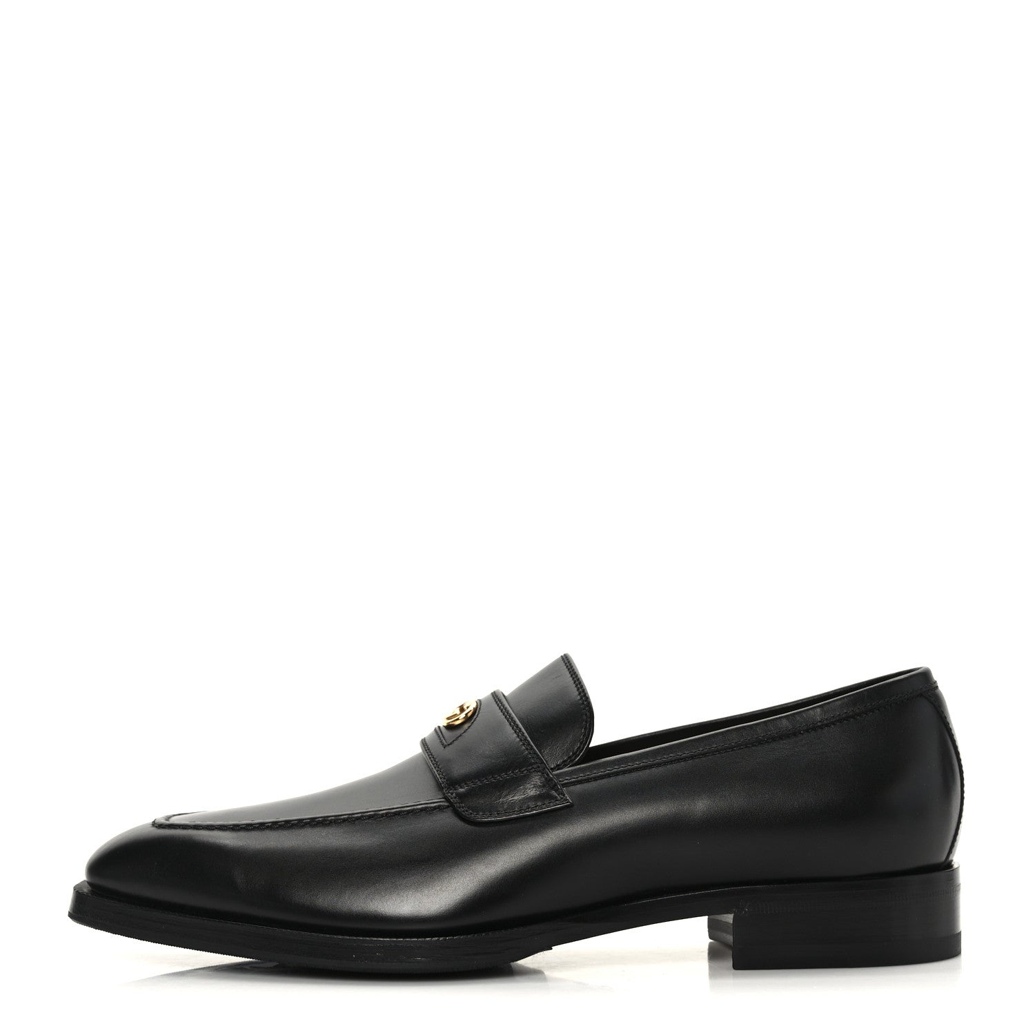 Gucci Calfskin Mens Interlocking Loafer 7.5 Black 1 of 8