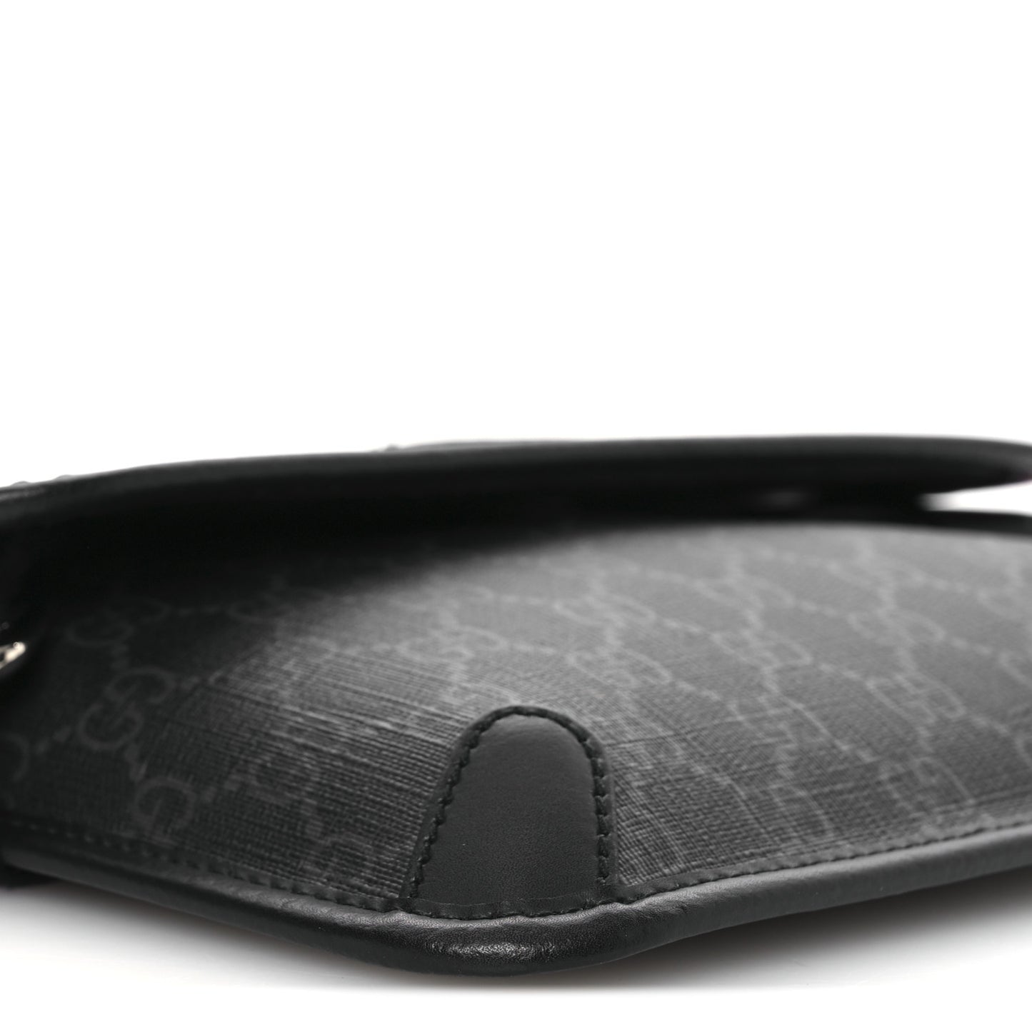 GG Supreme Monogram Web Slim Belt Bag Black Grey