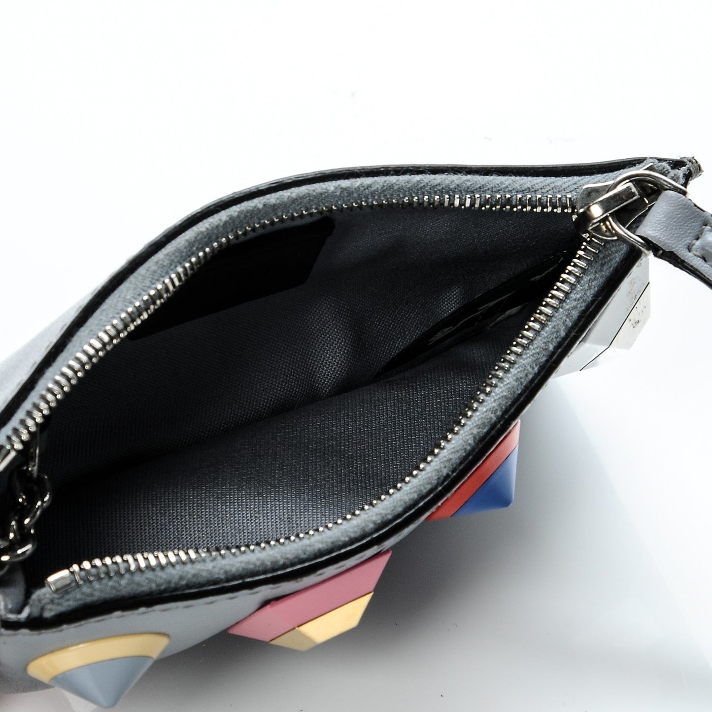 Vitello Liberty Studded Coin Pouch Key Case Ardesia Multicolor