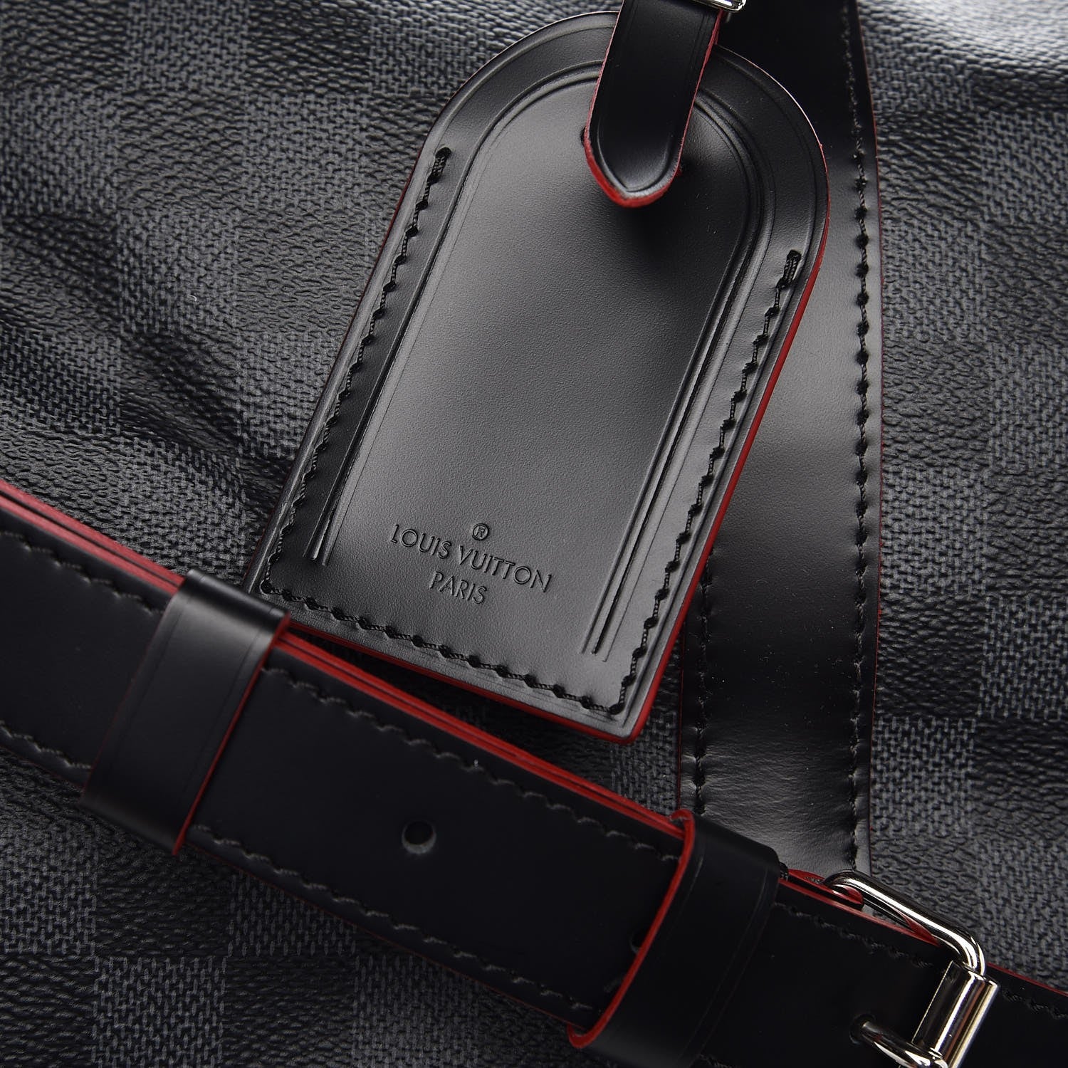 Louis Vuitton Damier Graphite Keepall Bandouliere 55 Rouge 8 of 9