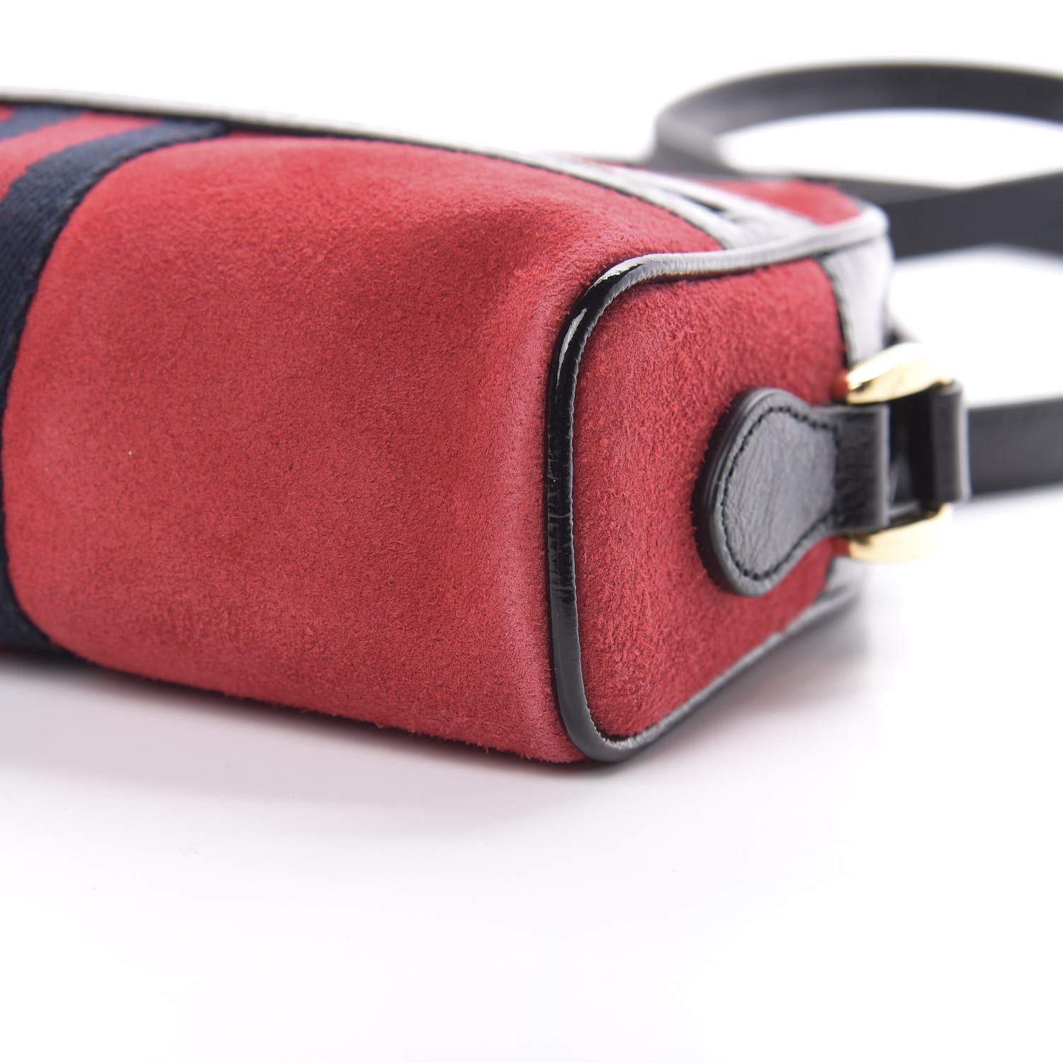Gucci Suede Patent Web Mini Ophidia Shoulder Bag Red 10 of 11