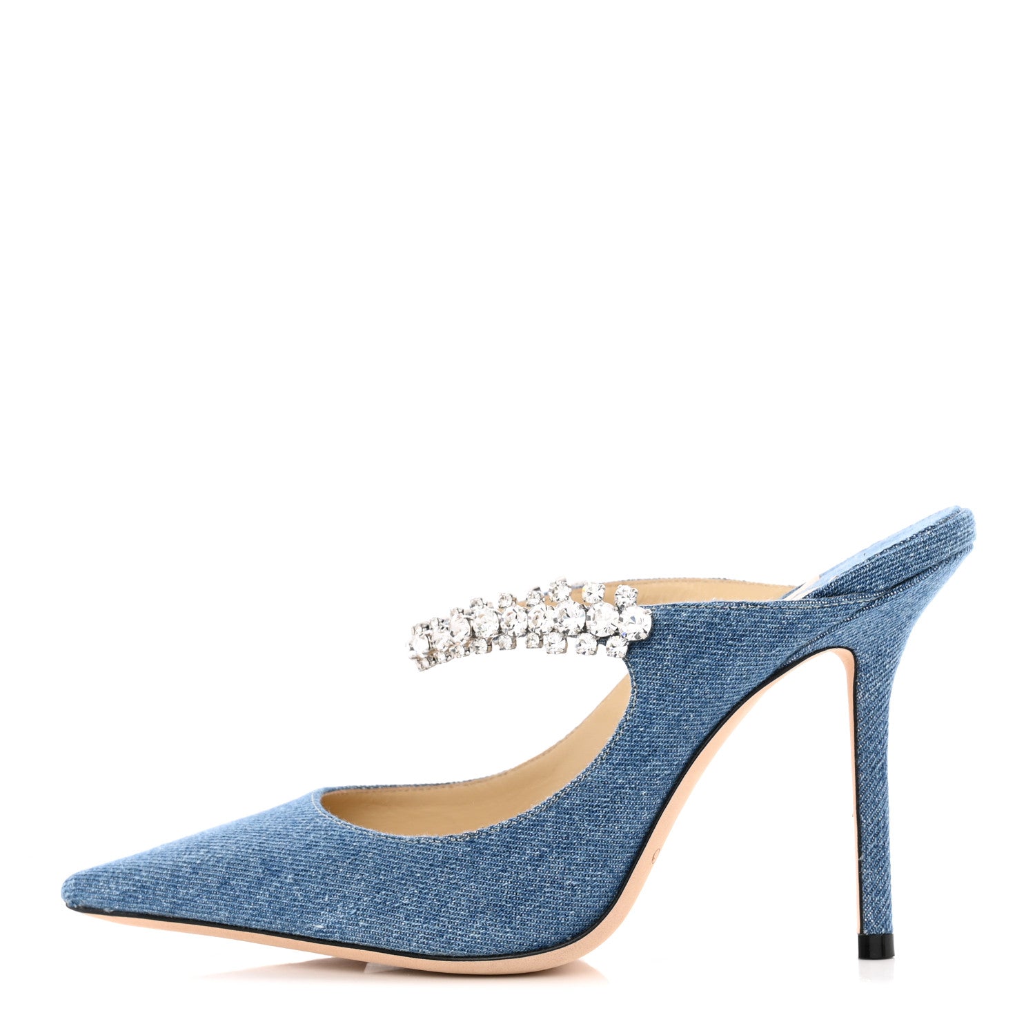 Jimmy Choo Denim Crystal Bing 100 Pumps 37.5 Blue 1 of 17