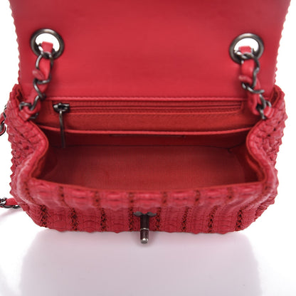 Chanel Lambskin Crochet Embroidered Small Flap Red 5 of 9