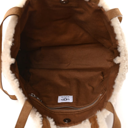 Telfar X UGG Suede Shearling Medium Shopping Bag Natural 5 of 11
