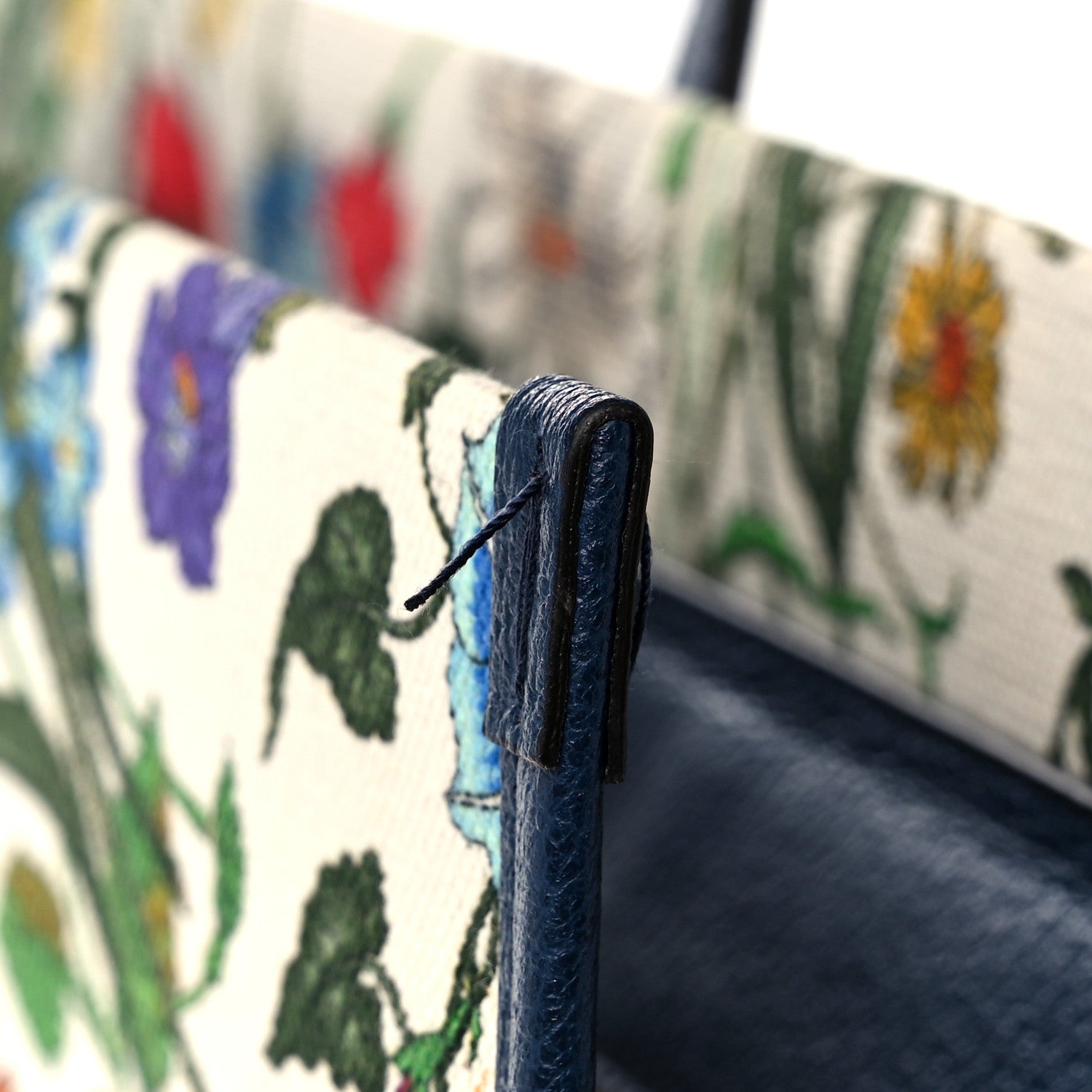 Gucci Canvas Large Flora Tote Navy Multicolor 11 of 11
