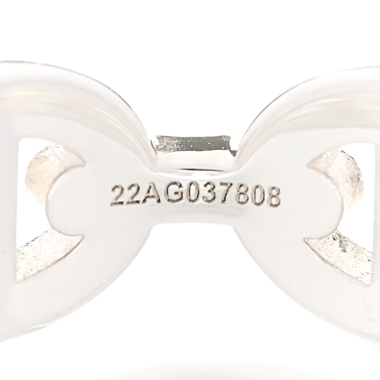 Hermes Sterling Silver PM Chaine d'Ancre Enchainee Band Ring 50 5.25 6 of 8