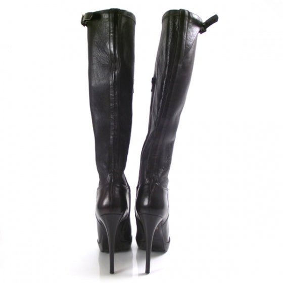 Burberry Prorsum Leather Platform Boots 38 Brown 3 of 6
