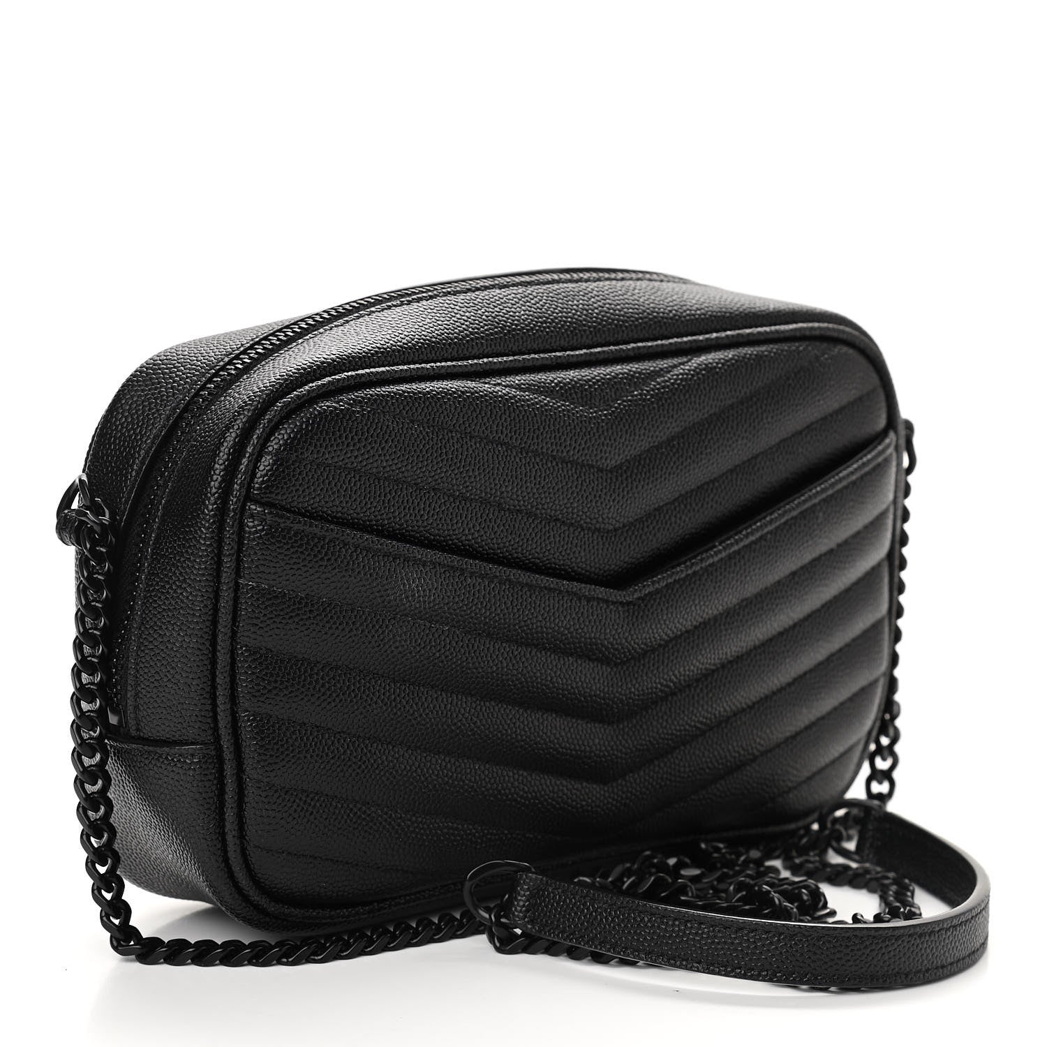 Saint Laurent Grain De Poudre Matelasse Monogram Mini Lou Camera Bag Black 3 of 11