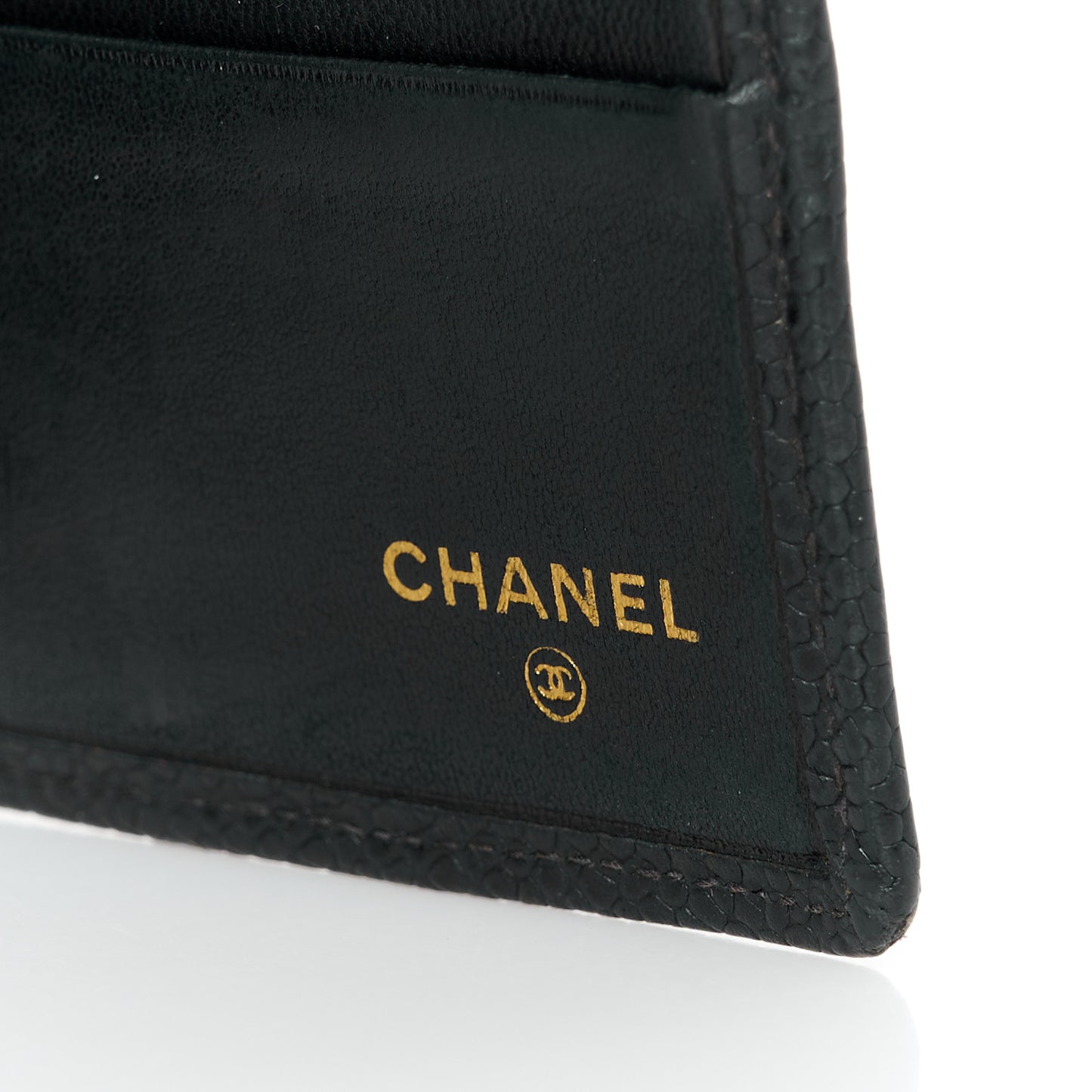 Caviar Diamond Stitched Check Book Wallet Black