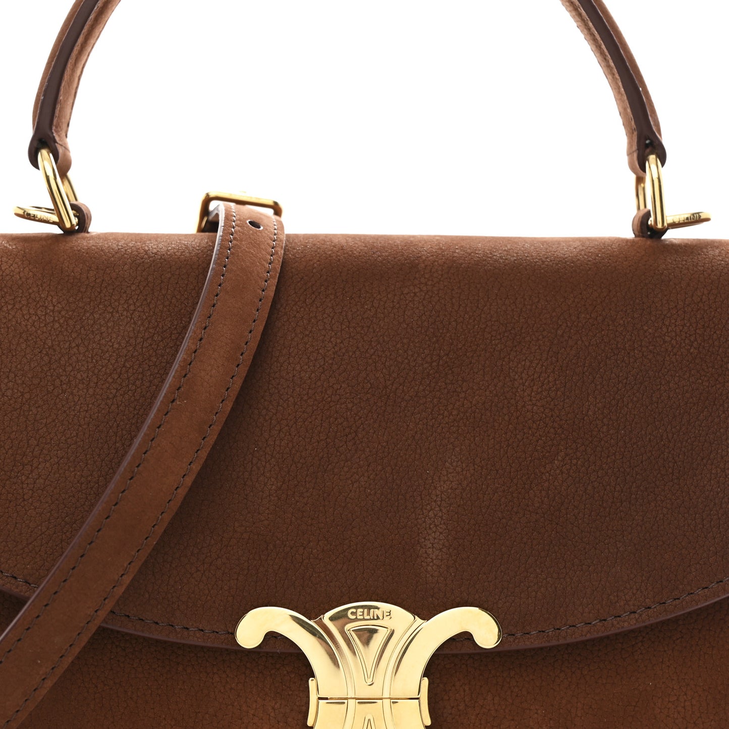 Grained Nubuck Calfskin Medium Nino Chestnut
