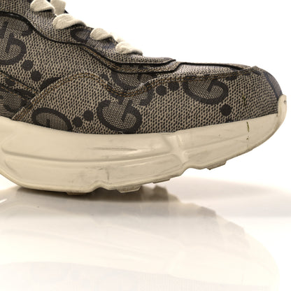 Gucci Maxi GG Supreme Monogram Gucci 100 Mens Rhyton Sneakers 8.5 Beige Ebony 8 of 15