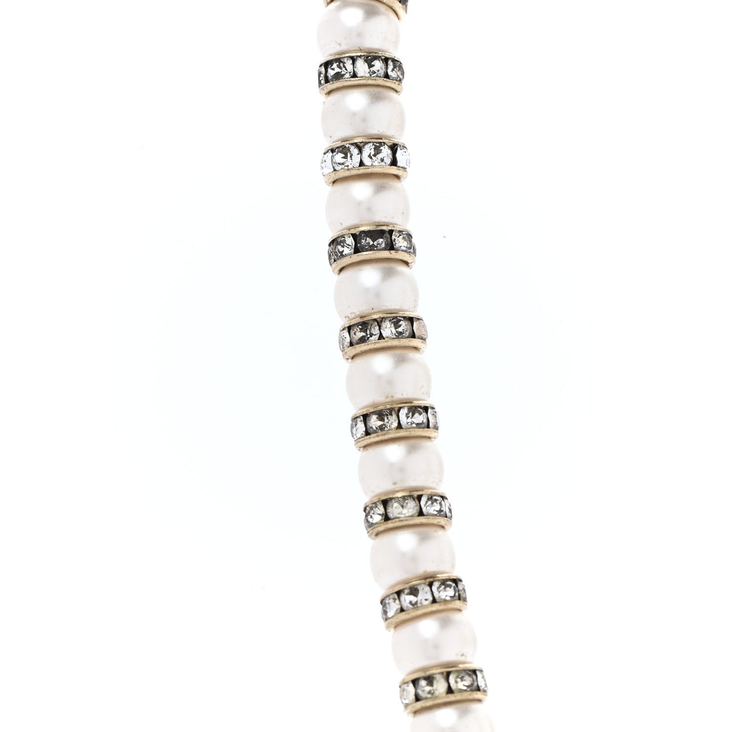 Pearl Crystal Nefertiti CC Short Necklace Gold