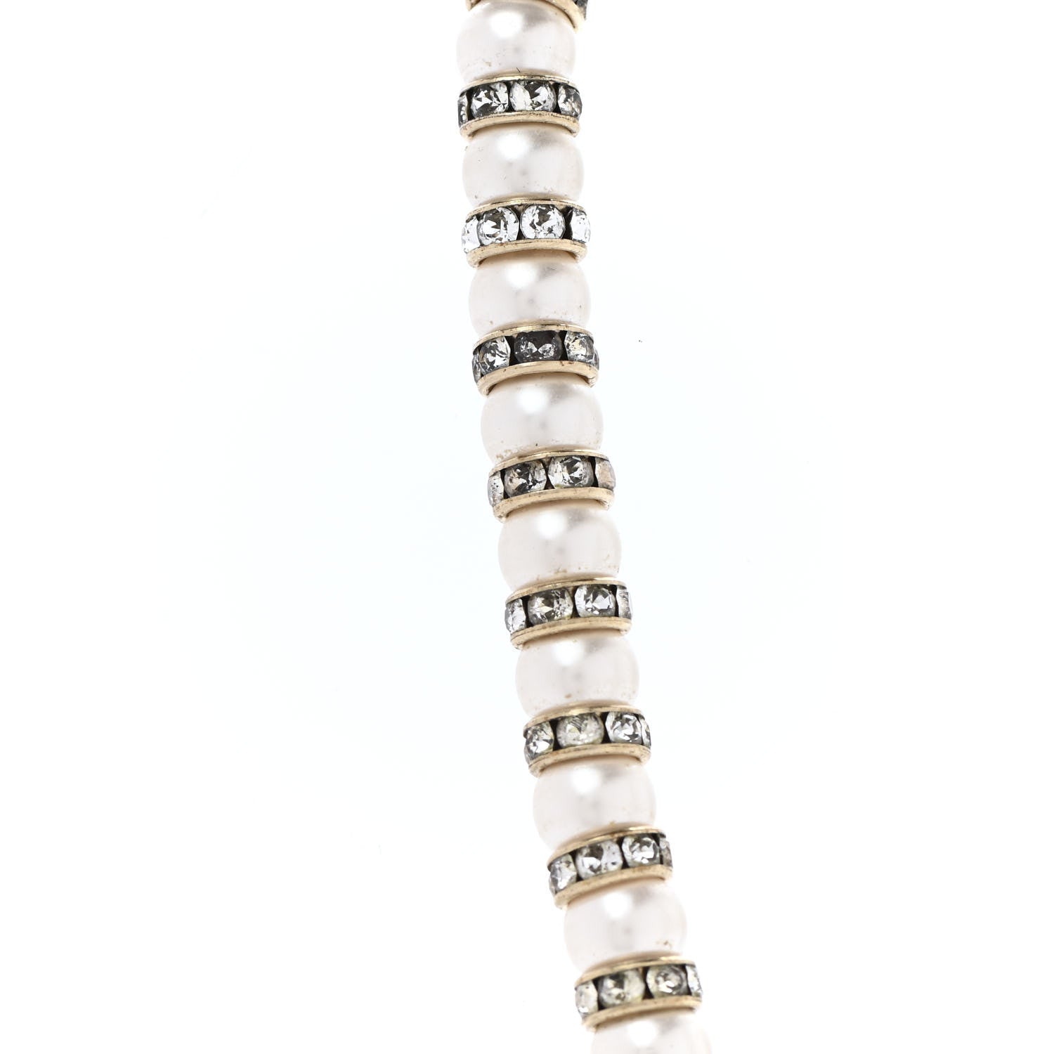 Chanel Pearl Crystal Nefertiti CC Short Necklace Gold 9 of 10