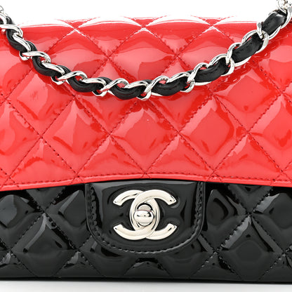 Chanel Patent Calfskin Quilted Bi-Color Mini Rectangular Flap Red Black 8 of 10