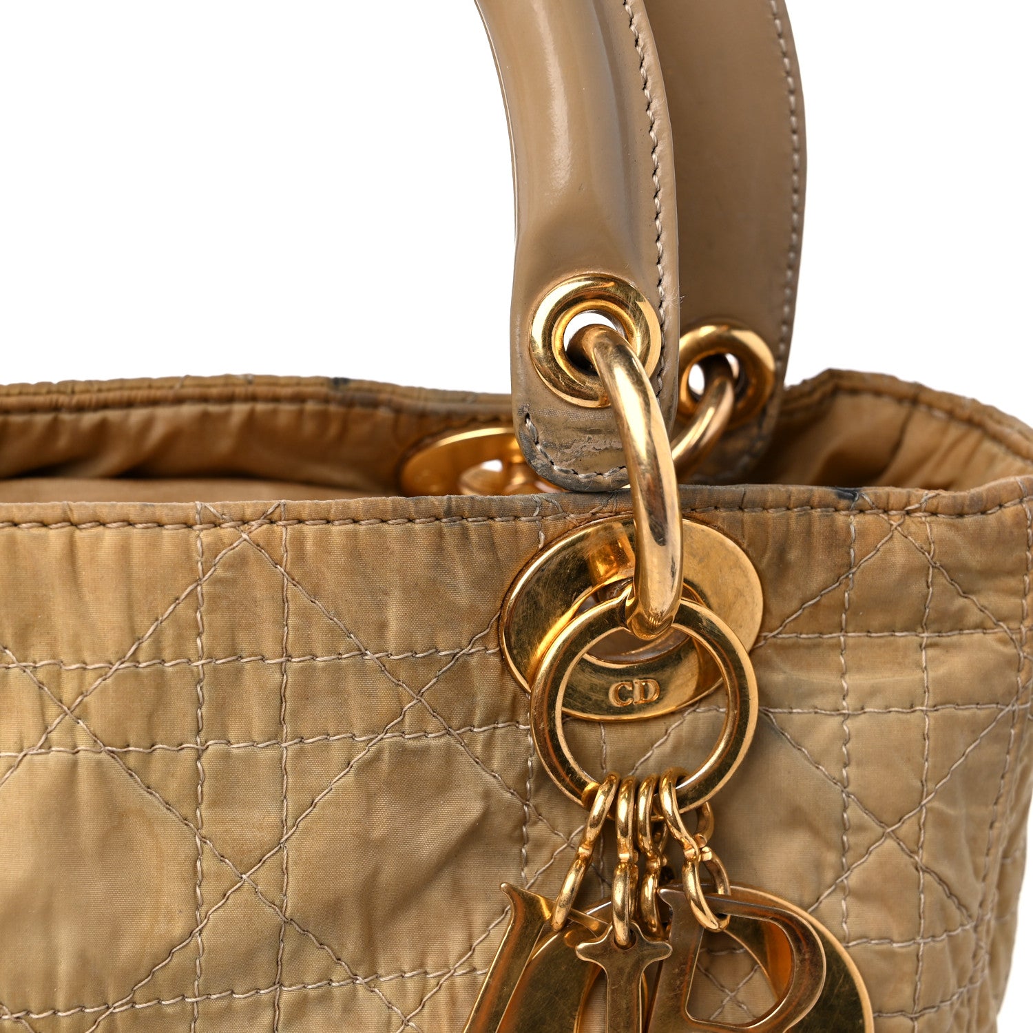 Christian Dior Nylon Cannage Medium Lady Dior Beige 15 of 18