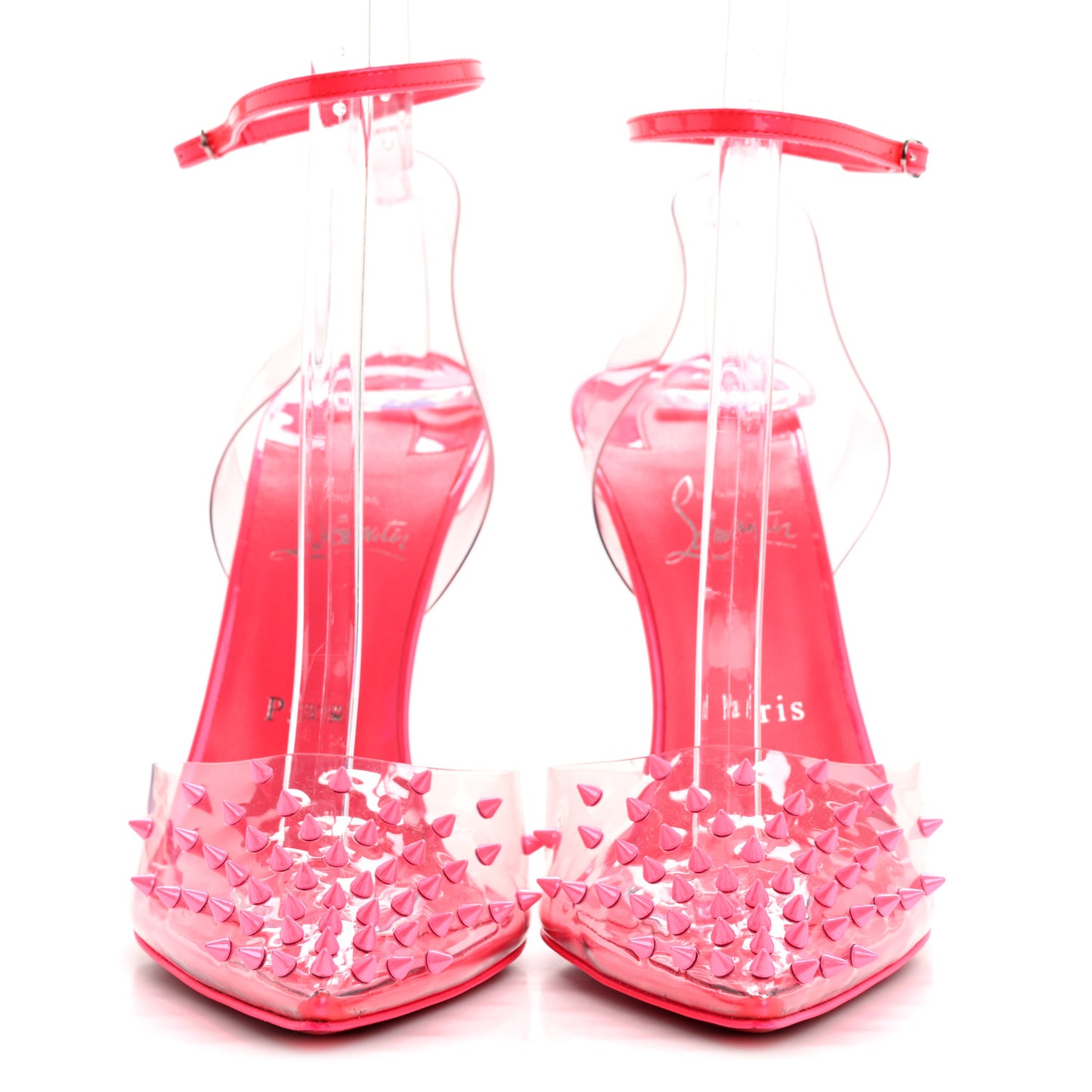 PVC Patent Perle Spikoo 100 Pumps 41 Fluo Pink