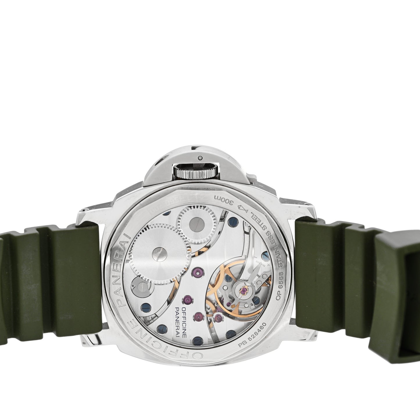 Stainless Steel Rubber 44mm Luminor Marina Manual Winding Watch White PAM00114