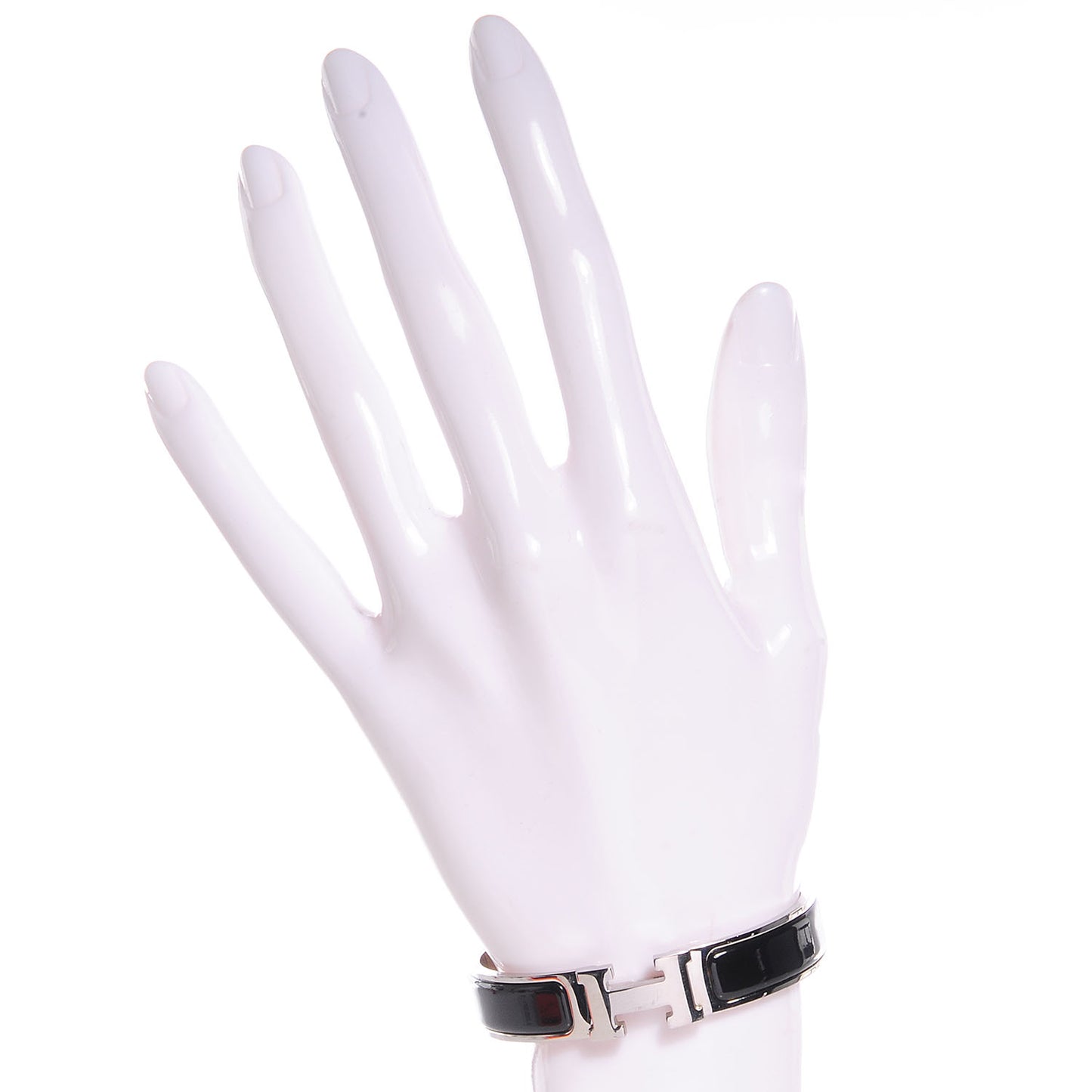 Enamel Narrow Clic Clac H Bracelet PM Black