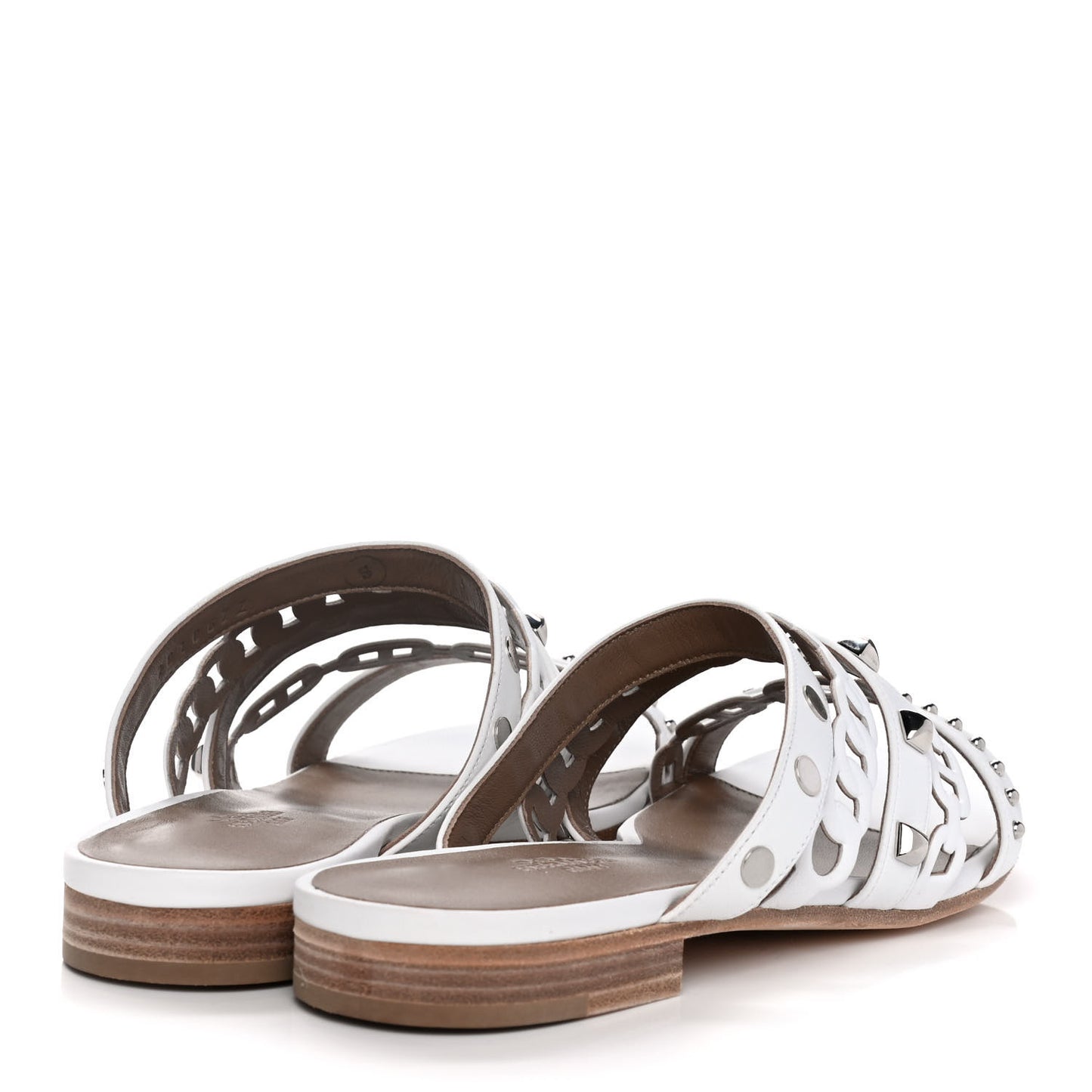 Nappa Amalfi Sandals 38 White Gris Argente