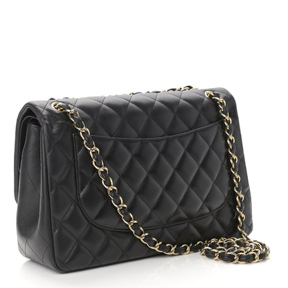 Chanel Lambskin Quilted Jumbo Double Flap Black 3 of 9