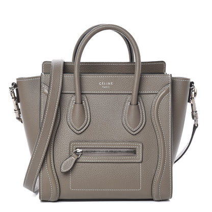Celine Drummed Calfskin Nano Luggage Souris 1 of 11