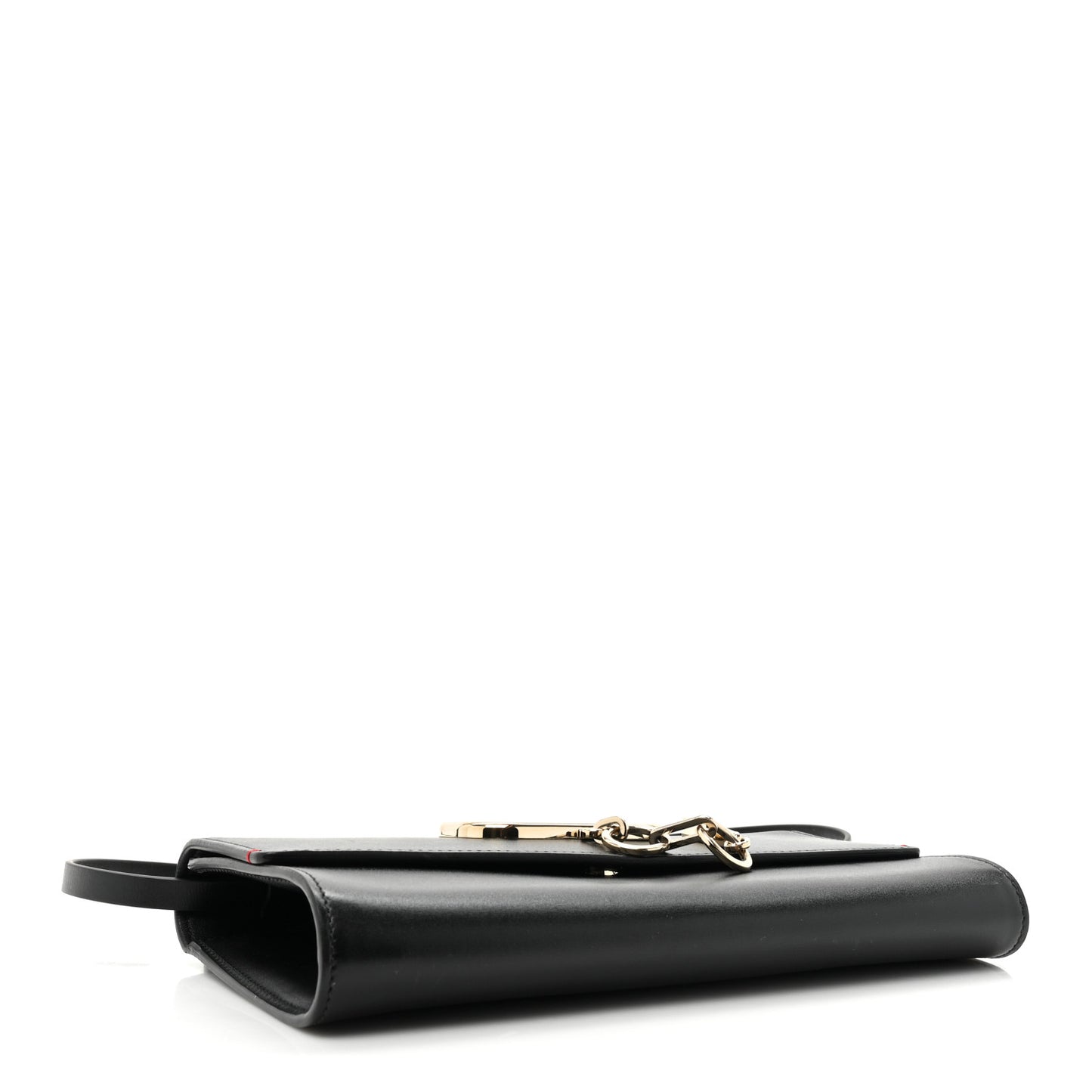 Calfskin VCase Chain Wallet Black