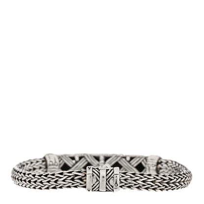 John Hardy Sterling Silver 6mm Classic Chain Bamboo Woven Station Bracelet 2 of 3