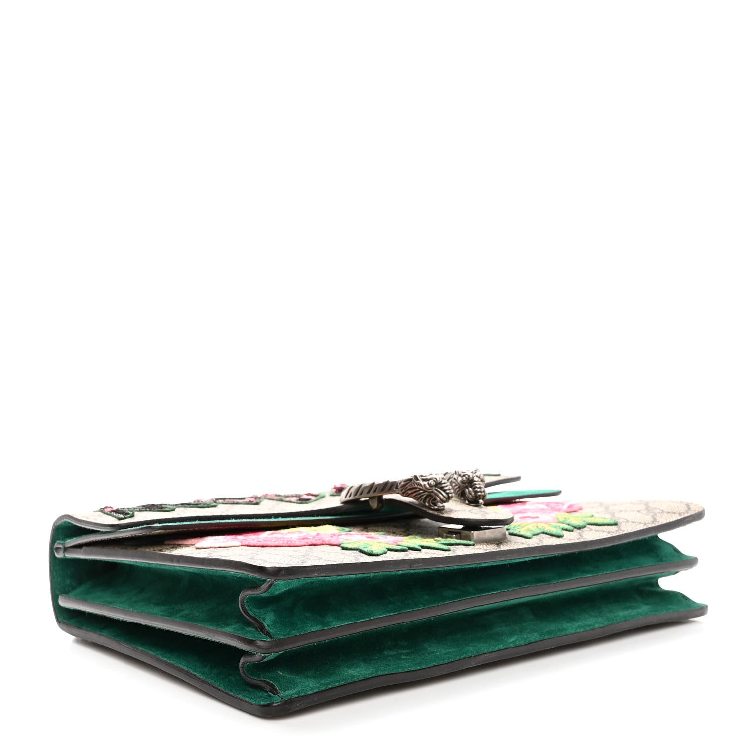 Gucci GG Supreme Monogram Embroidered Medium Dionysus Shoulder Bag Emerald 4 of 10