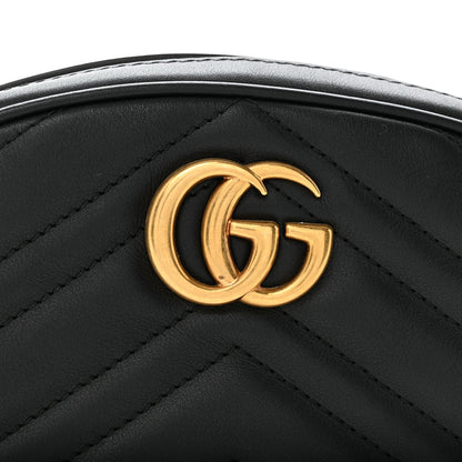Gucci Calfskin Matelasse GG Marmont Belt Bag 85 34 Black 8 of 13