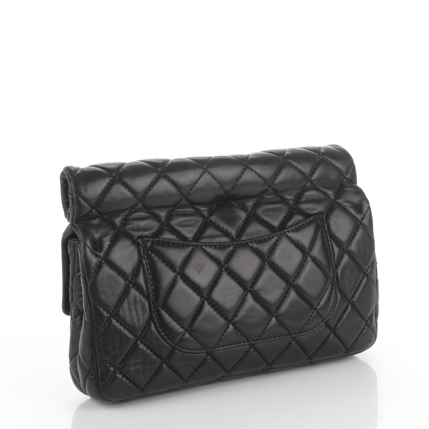 Lambskin Quilted Medium Roll Reissue Clutch Black