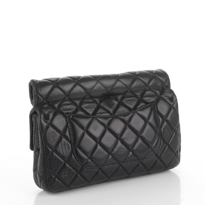 Chanel Lambskin Quilted Medium Roll Reissue Clutch Black 3 of 7