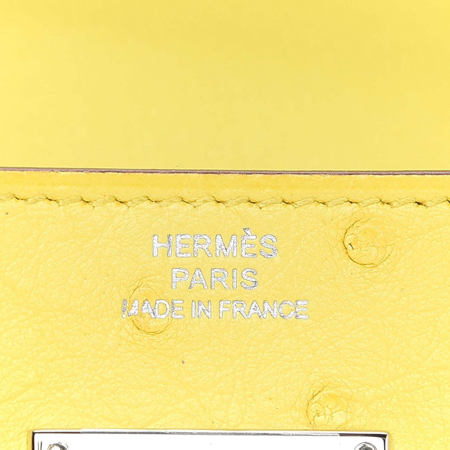 Ostrich Kelly Wallet To Go Jaune Citron