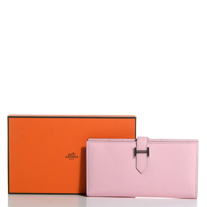 Hermes Chevre Mysore Bearn Gusset Wallet Rose Sakura 14 of 14