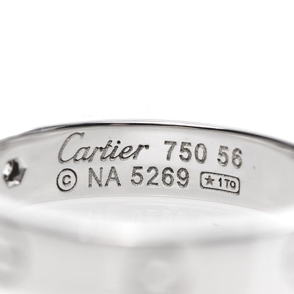 Cartier 18K White Gold Diamond 4mm LOVE Wedding Band Ring 56 7.5 4 of 4