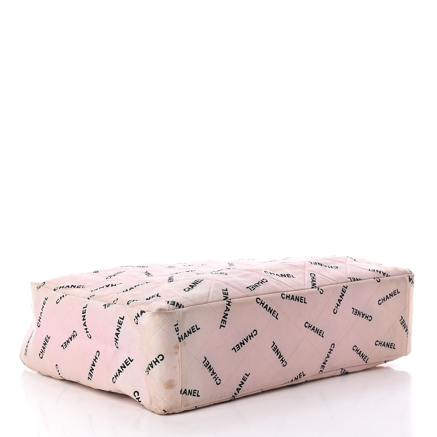 Canvas Quilted Printed Logo Tote Pink Black