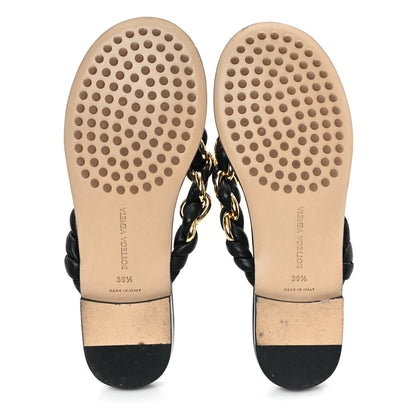 Bottega Veneta Nappa Chain Dot Flat Sandals 39.5 Black 6 of 9
