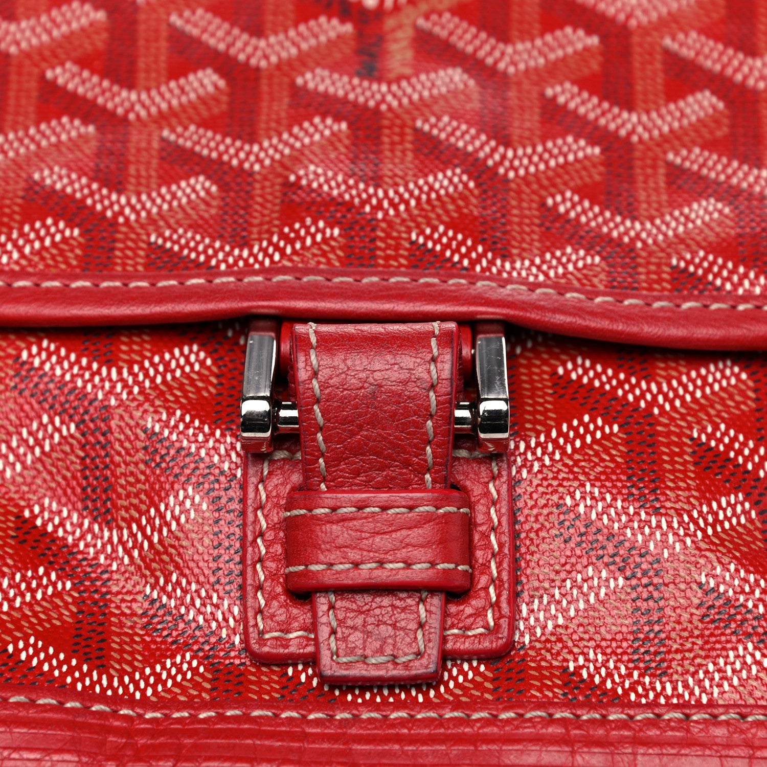 Goyard Chevron Grand Blue PM Red 16 of 17