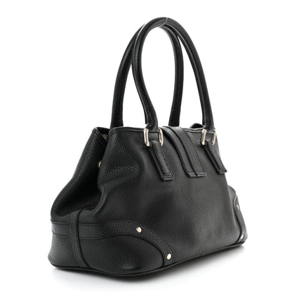 Burberry Calfskin Studded Buckle Tote Black 3 of 10