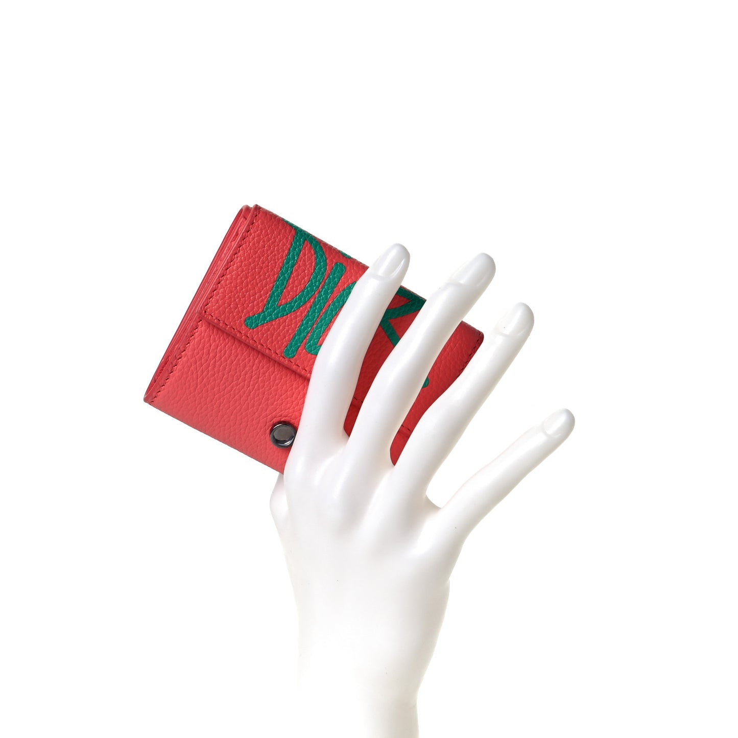 X SHAWN STUSSY Grained Calfskin Card Holder Rose Multicolor