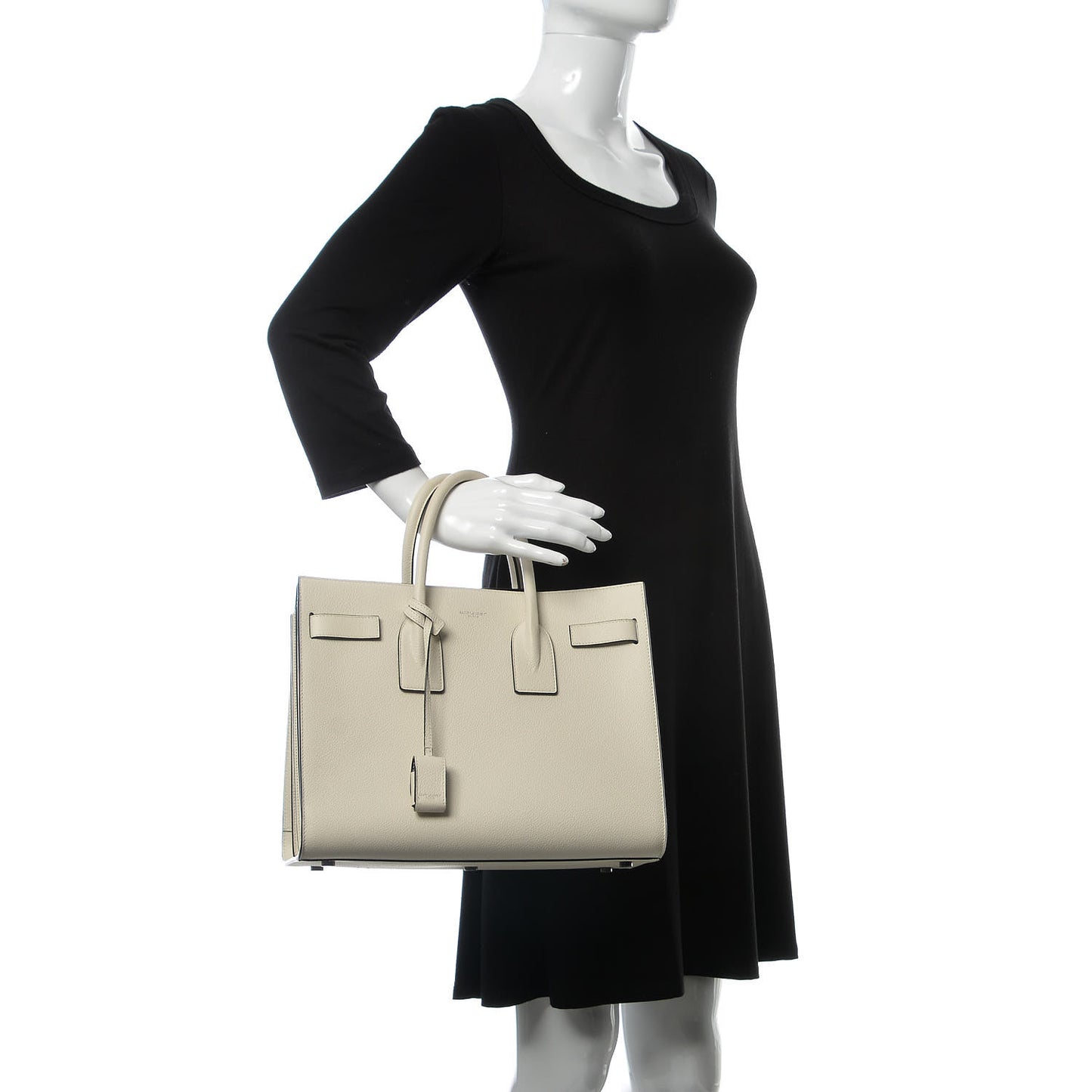 Grained Calfskin Small Sac De Jour Porcellana Black