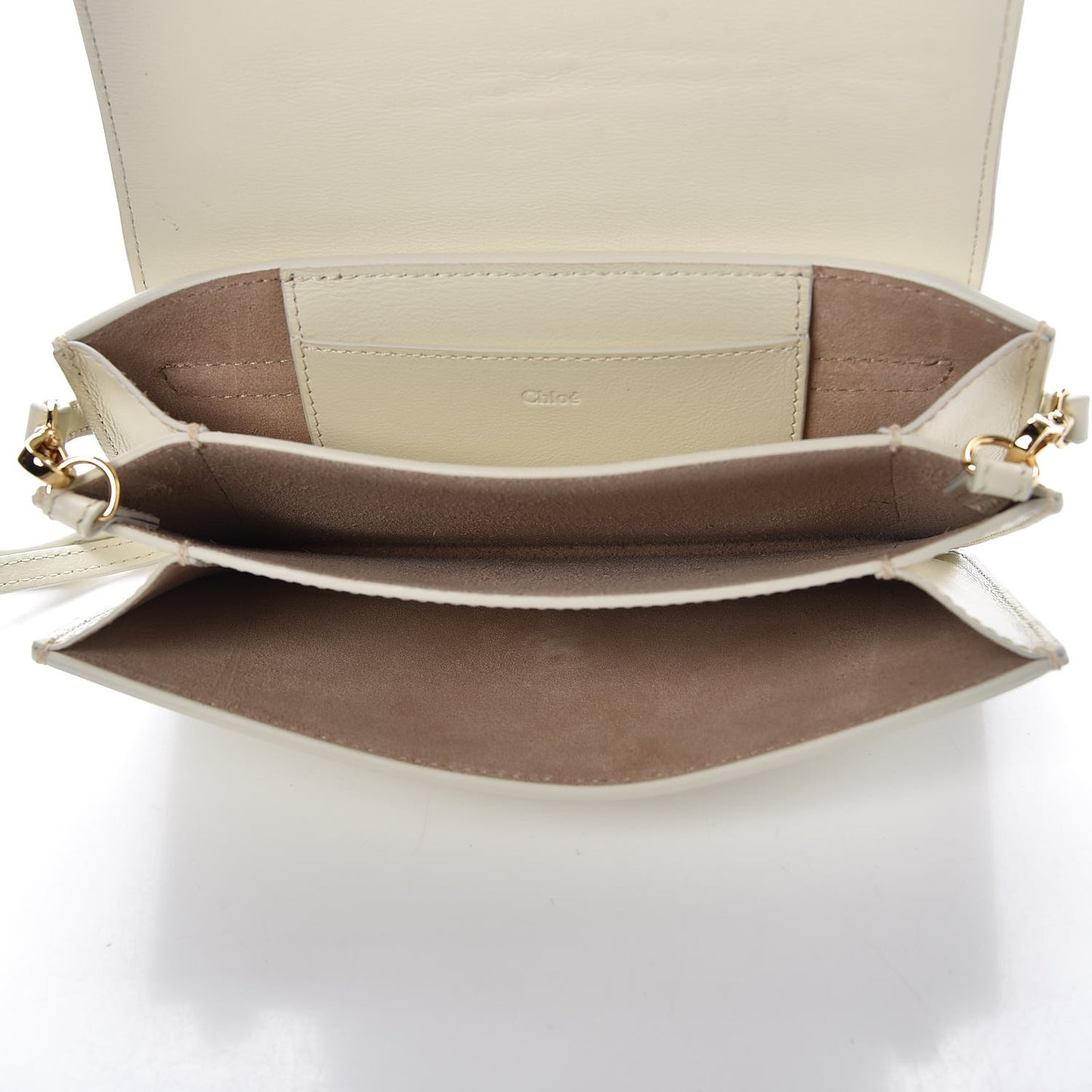 Calfskin Drew Bijou Clutch Natural White