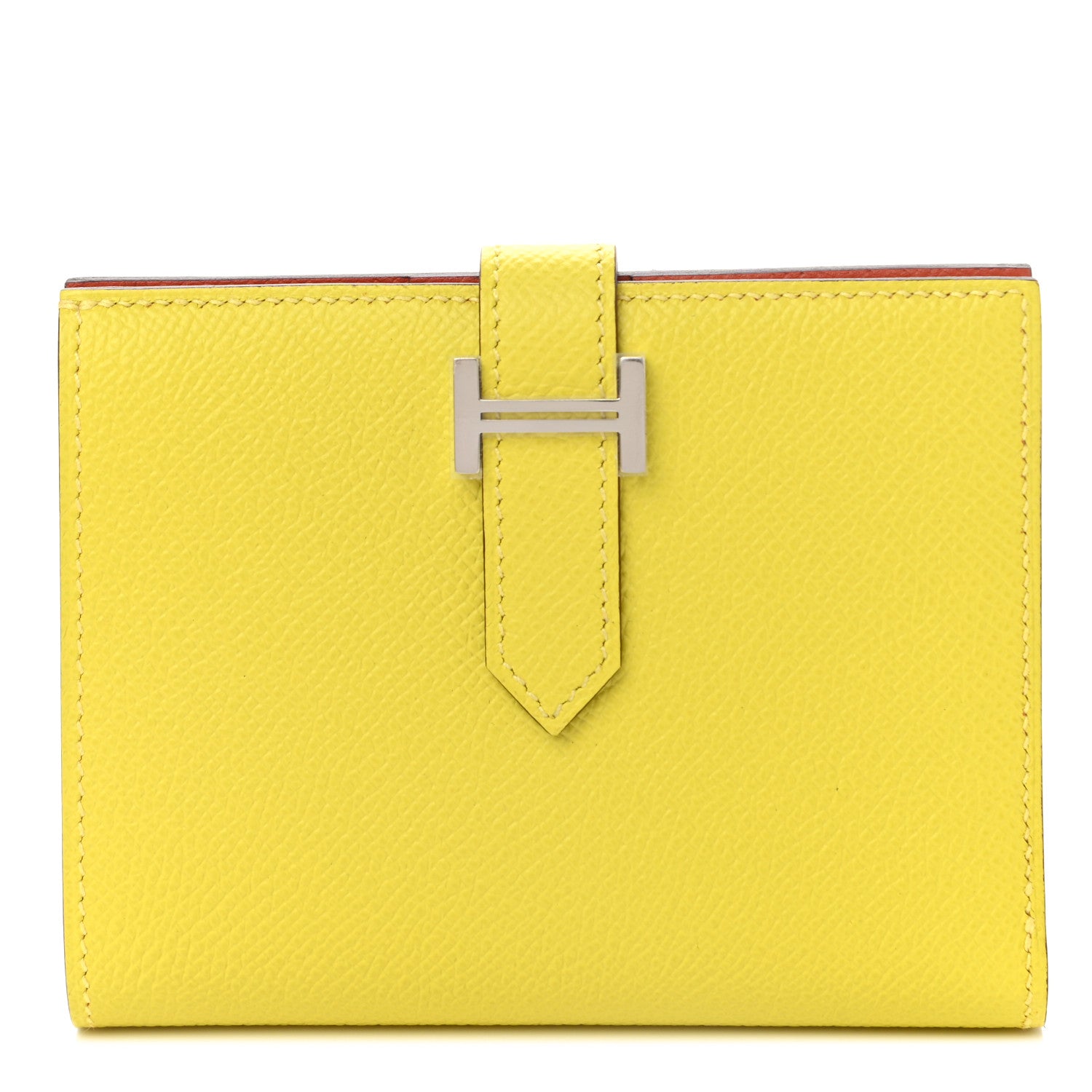 Hermes Epsom Verso Bearn Compact Wallet Lime Terre Battue 1 of 7