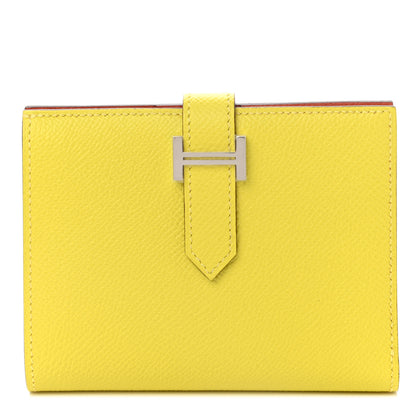 Hermes Epsom Verso Bearn Compact Wallet Lime Terre Battue 1 of 7