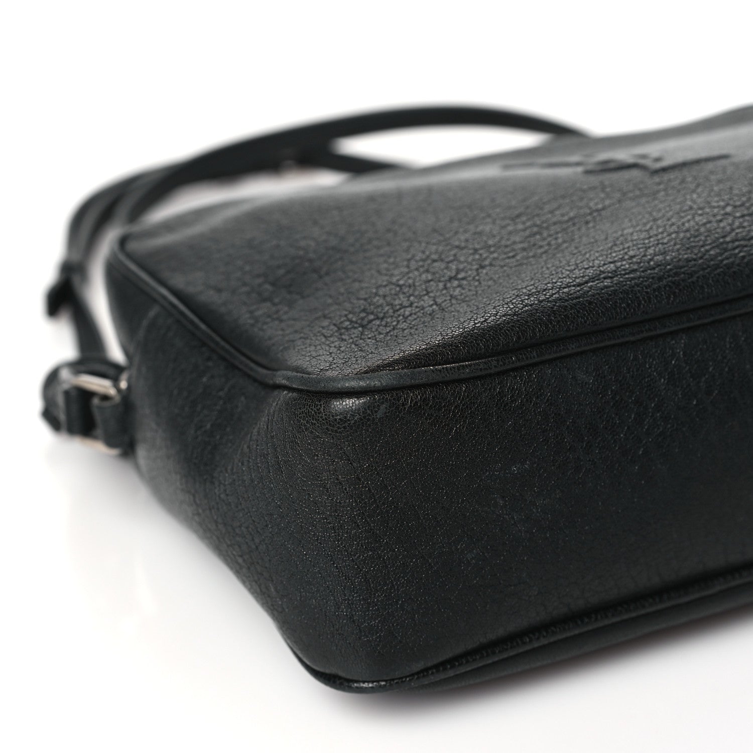 Saint Laurent Lambskin Monogram Embossed Small Lou Camera Bag Black 9 of 14