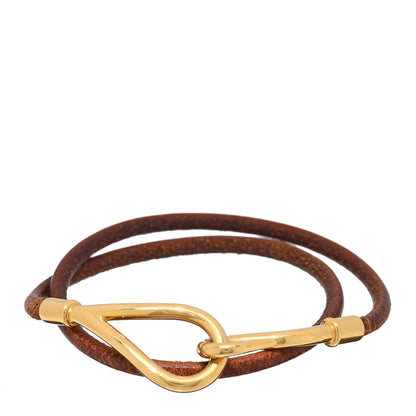 Hermes Natural Bridle Jumbo Hook Double Tour Bracelet Bouton 1 of 3
