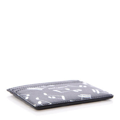Saint Laurent Grain de Poudre Musical Notes Credit Card Case Black 4 of 8