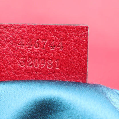 Gucci Velvet Matelasse Mini GG Marmont Shoulder Bag  Hibiscus Red 7 of 10