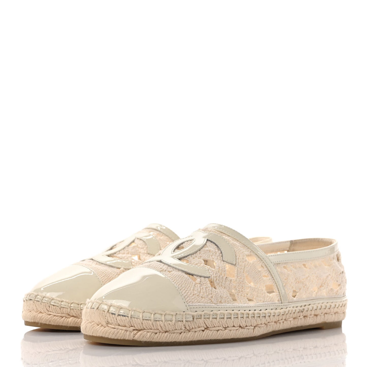 Macrame Patent CC Espadrilles 41 Beige Ivory