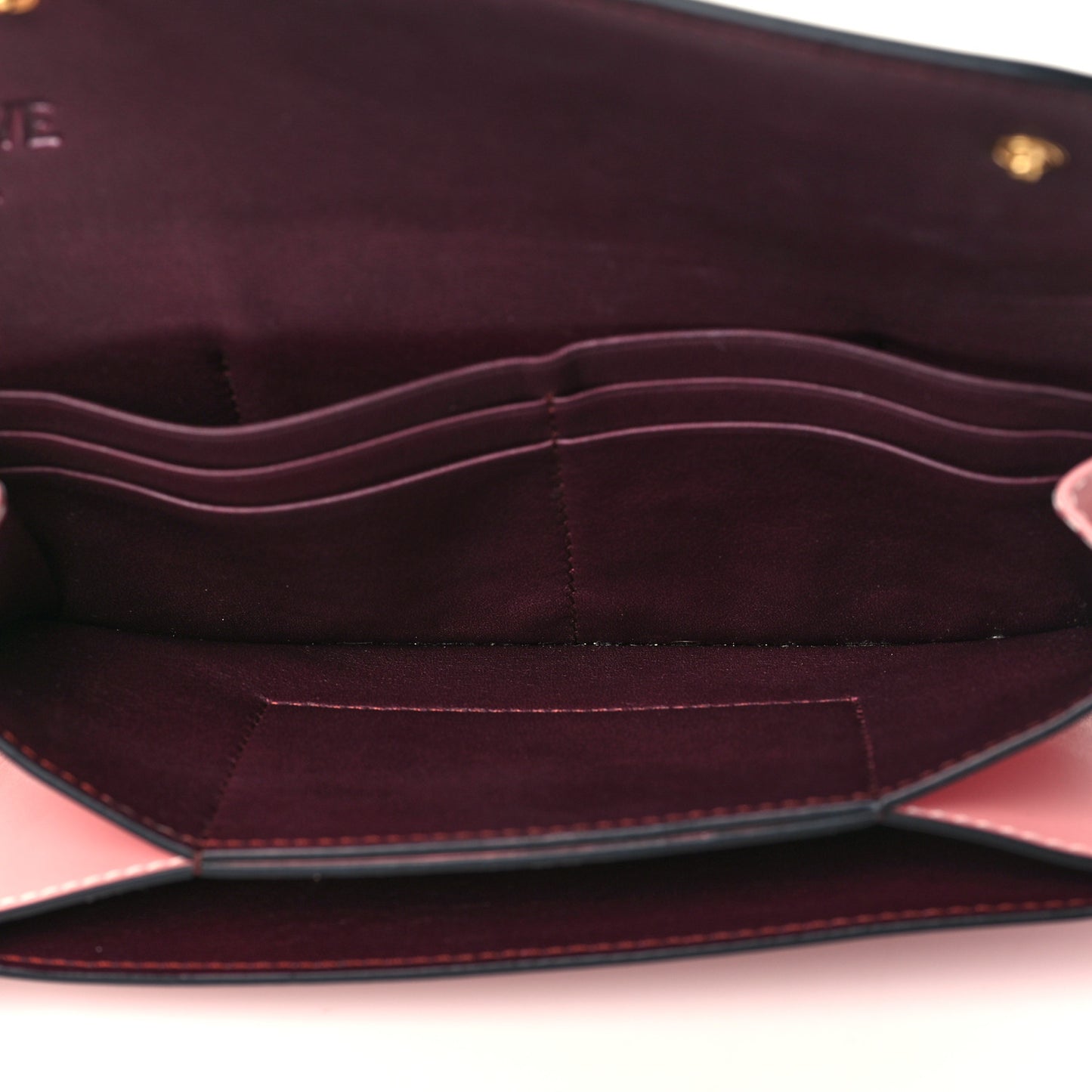 Smooth Calfskin Gate Continental Wallet Pastel Pink Tan